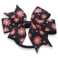 High Quality Ponytail Rubber Band Hair Ropes Boutique print Ribbon Bow Girls hair bow Hair band Headwear Kids Hair Accessories