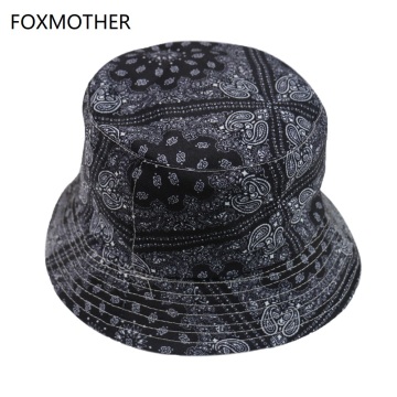 FOXMOTHER New Vintage Hip Hop Paisley Bucket Hats Black Navy Chapeau Femme Caps Gorro Bucket Mens