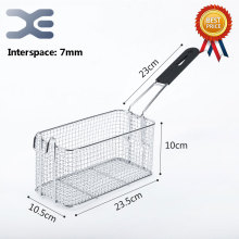 23.5cm*10.5cm*10cm Stainless steel fryer screen frame square filter net encrypt colander shaped Frying basket fryers meshed