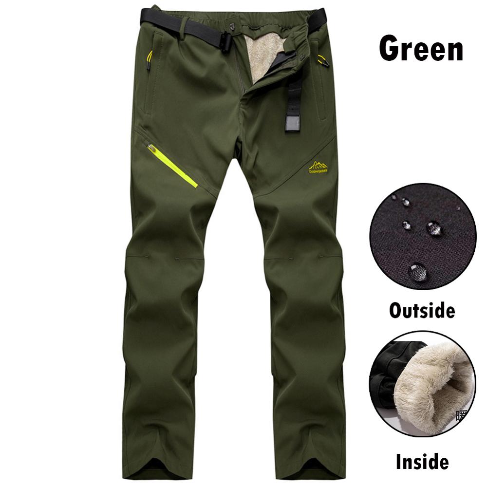 2021 Mens Winter Outdoor Pants Warm Tactical Waterproof Trousers Autumn Pants Trekking Camping Pants Fur Lined Velvet Inside 4XL
