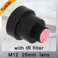 Yumiki CCTV lens 25mm M12*0.5 14degree 1/3" F1.2 CCTV MTV Board Lens For Security CCTV Camera with IR filter