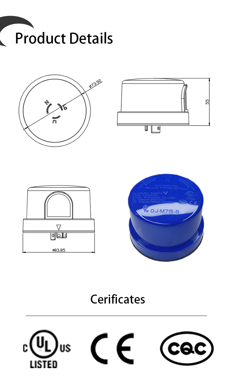  Ip66 Outdoor Street Light Sensor Photocontrol Switch