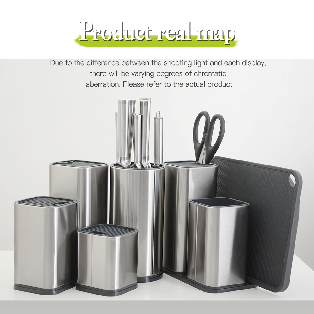 4.5,6,8 Inch Stainless Steel Knife Holder Stand Kitchen Knives Storage Holder Block Tools Household Multifunction Accessories