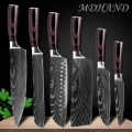 8 "inch Stainless Steel Laser Damascus Pattern Sharp Chef Knife Cleaver sushi knife Slicing Utility Knives Kitchen Accessories