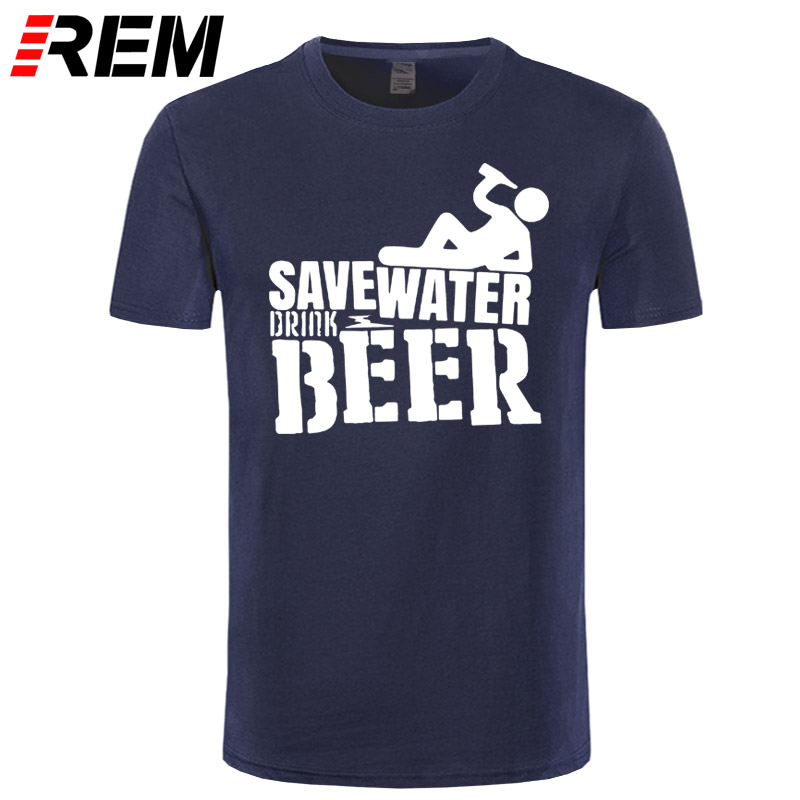 Save Water Drink Beer Men's T-Shirt New Arrival Male Tees Summer Casual Boy's Tops Funny Print Men T Shirt Camisetas Masculina