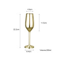 200ml stainless steel champagne glass goblet fall-resistant European bubble glass wedding red wine glass sweet home glass