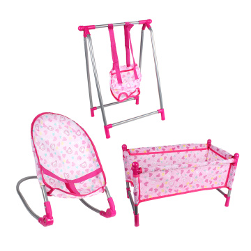 Baby Pretend Furniture Bed Crib Swing Bouncer Rocking Chair for Doll Supply