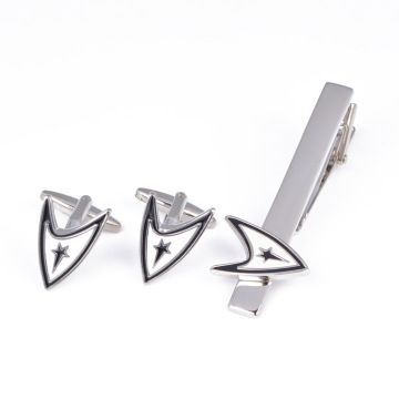 Star Trek Tie Clips Cufflinks Set High-end Men's Gifts Business Banquet Party Suit French Shirt Buttons Trendy Cuff Links Set