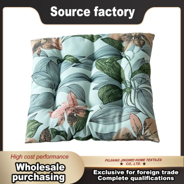 Tropical Foliage Soft Floor Cushion for Dining Comfort