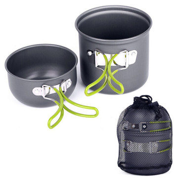 2020 High Quality Cooking Pot Camping Hiking Picnic Non-Stick Cookware CookBowl Set Aluminum Suitable For Outdoor Activities