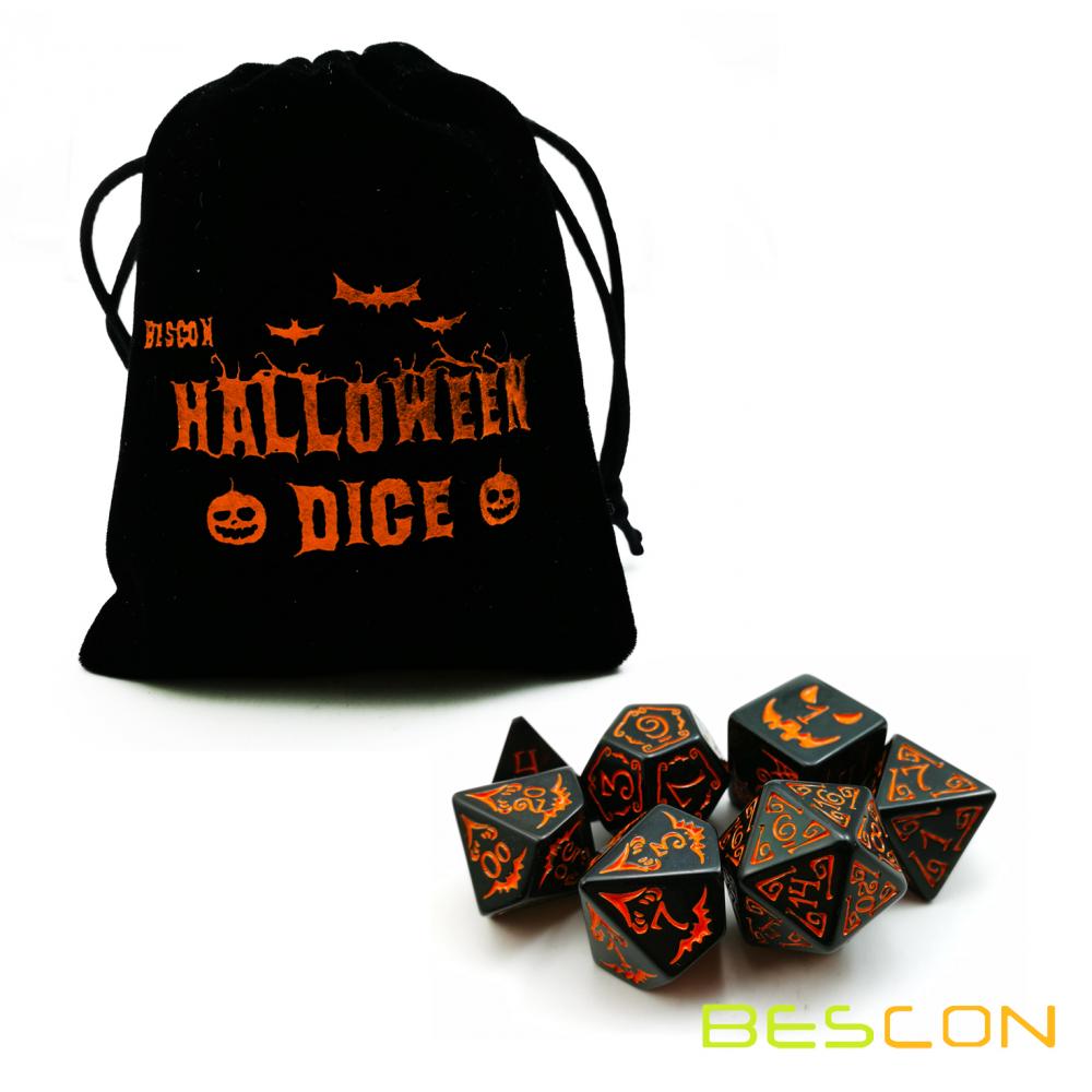 Halloween Dice 7 Piece Polyhedral Dnd Dice With Ghost 3