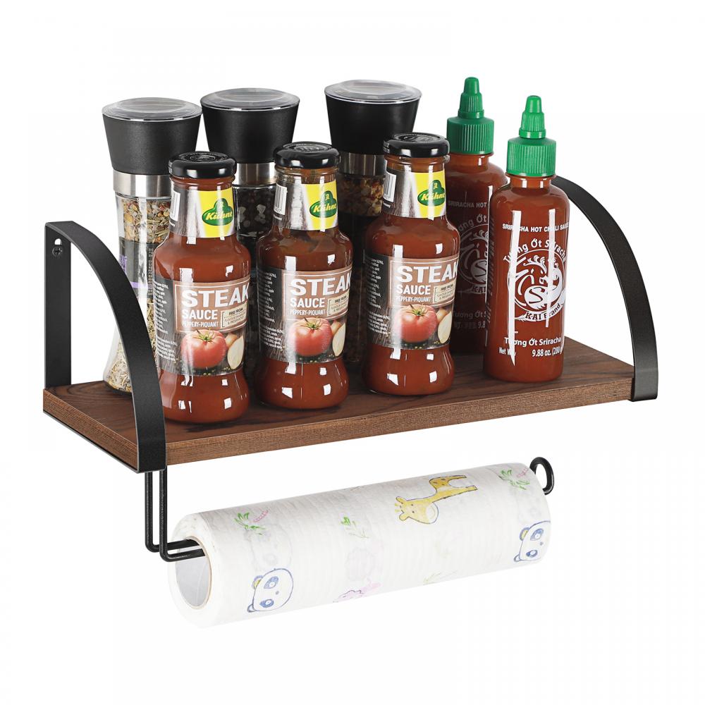 Wall Mounted Kitchen Storage Rack with Towel Bar