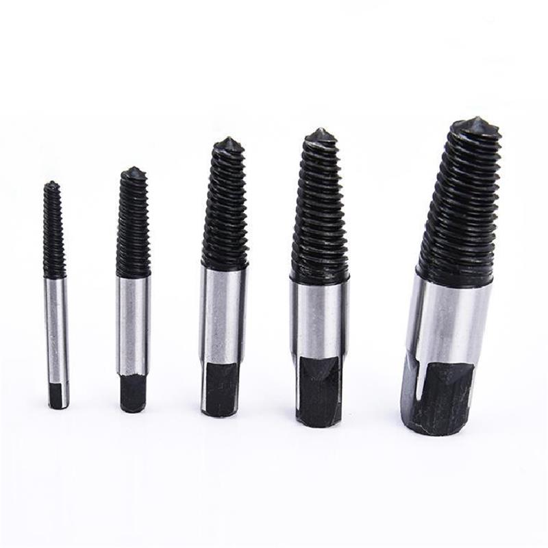 5PCS Screw Extractor Drill Bits Guide Broken Damaged Bolt Remover Car-styling Storage Box thread removal tools