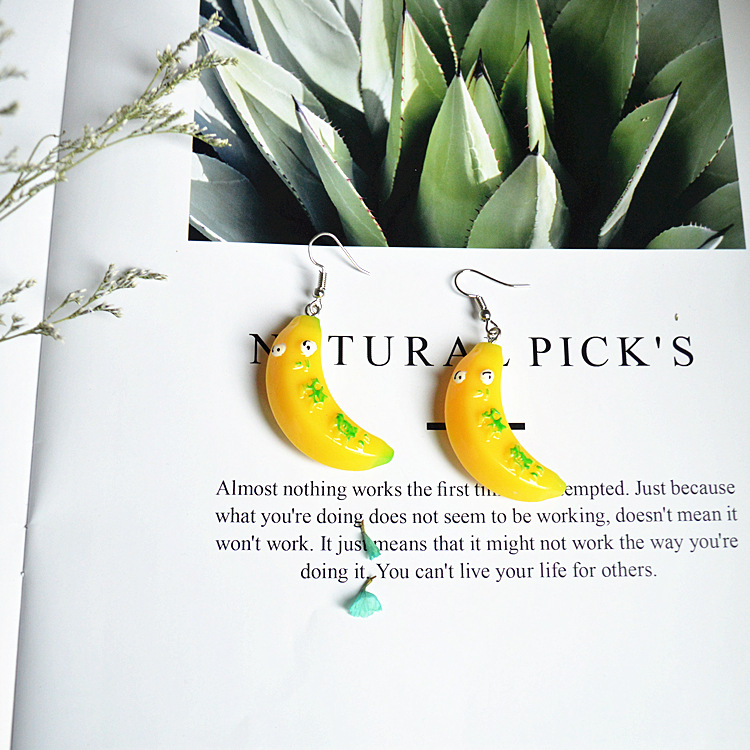 Korean Lovely Earrings Tropical Fresh Fruit Durian Green Apple Red Jujube Peach Drop Earrings for Women Funny Party Jewelry Gift