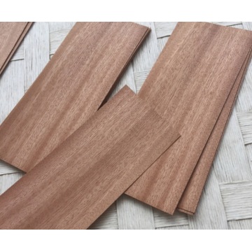 50pcs 6x16cm Thickness:0.5mm Sapele Wood Chips Solid Wood Sheets Veneer