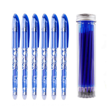 27Pcs/Set Erasable Gel Pen Blue ink 0.5mm Washable Handle Kawaii Pens Refill Rods for School pen Writing Tools Cute Stationery