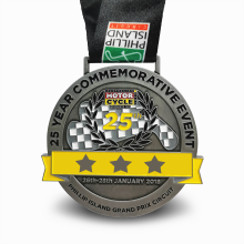 Custom commemorative motorcycle event medal