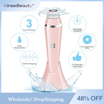 4 IN 1 Facial Cleansing Brush Rechargeable Electric Face Brush Waterproof Face Scrubber Massager 4 Brush Heads Skin Care Tool