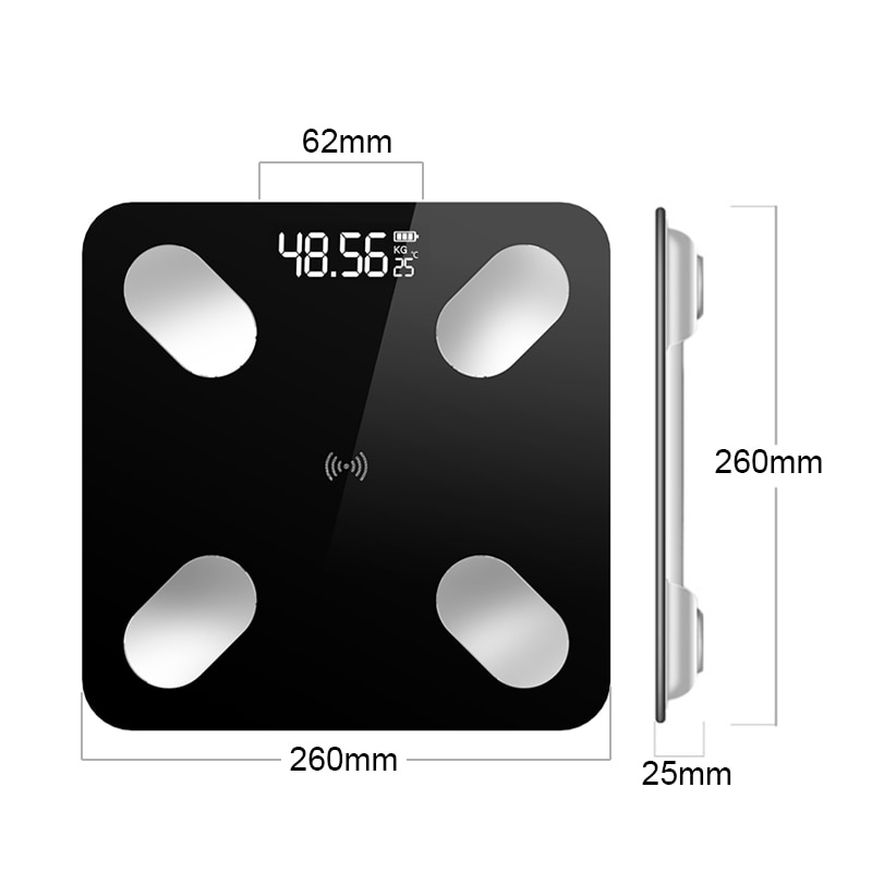 New Body Fat Scale Floor Scientific Smart Electronic LED Digital Weight Bathroom Balance Bluetooth APP Android or IOS Bluetooth