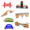 Wooden Track Accessories Train Toy Parts Building Blocks Children's Wooden Suits Toys Gift Changing Scene Wooden Track Car