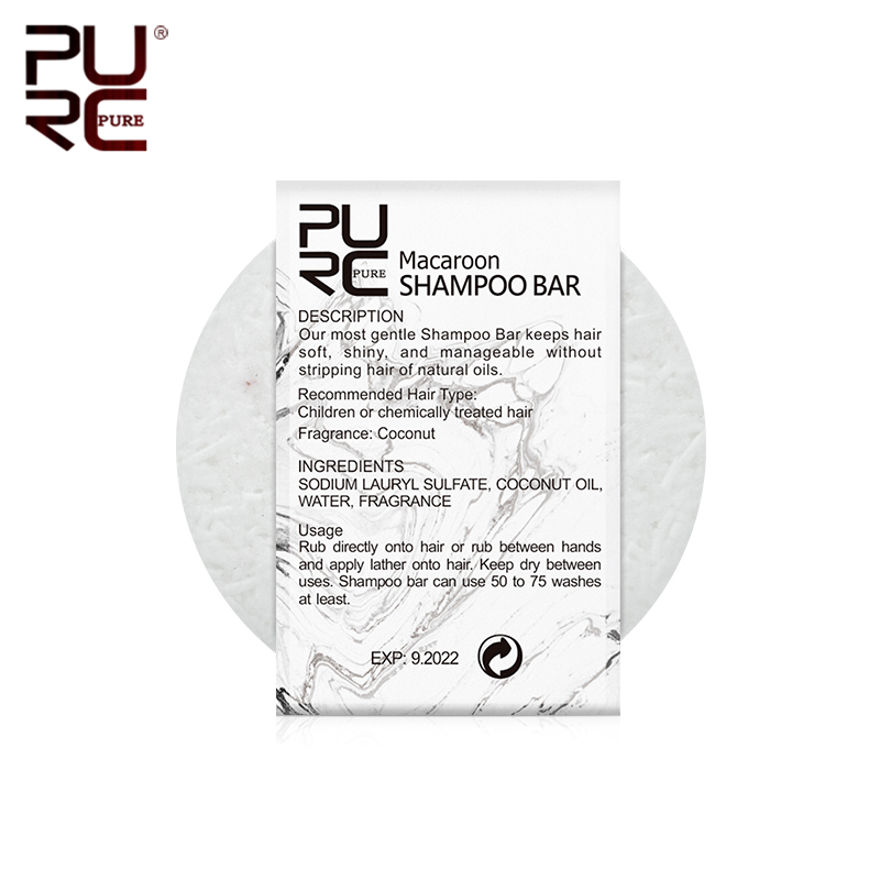 PURC Organic Natural Macaroon Shampoo Bar Handmade Cold Processed Dry Shampoo Soap Solid Shampoo Bar Hair shampoo