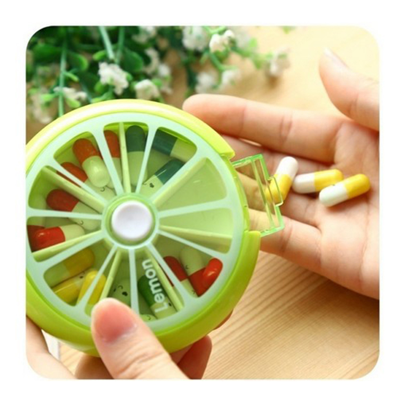 7 Day Weekly Pill Box Outdoor Traveling Round Tablet Pill Storage Case pill Organizer Container Case 7 Compartments New