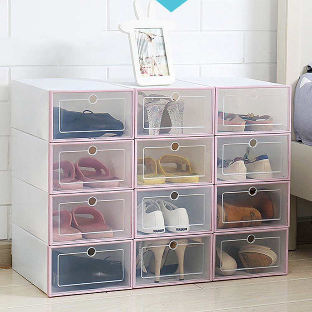 1 Grid Transparent Shoes Storage Box Drawer Divider Home Storage Foldable Plastic Shoes Boxs cajonera de plastico organizador