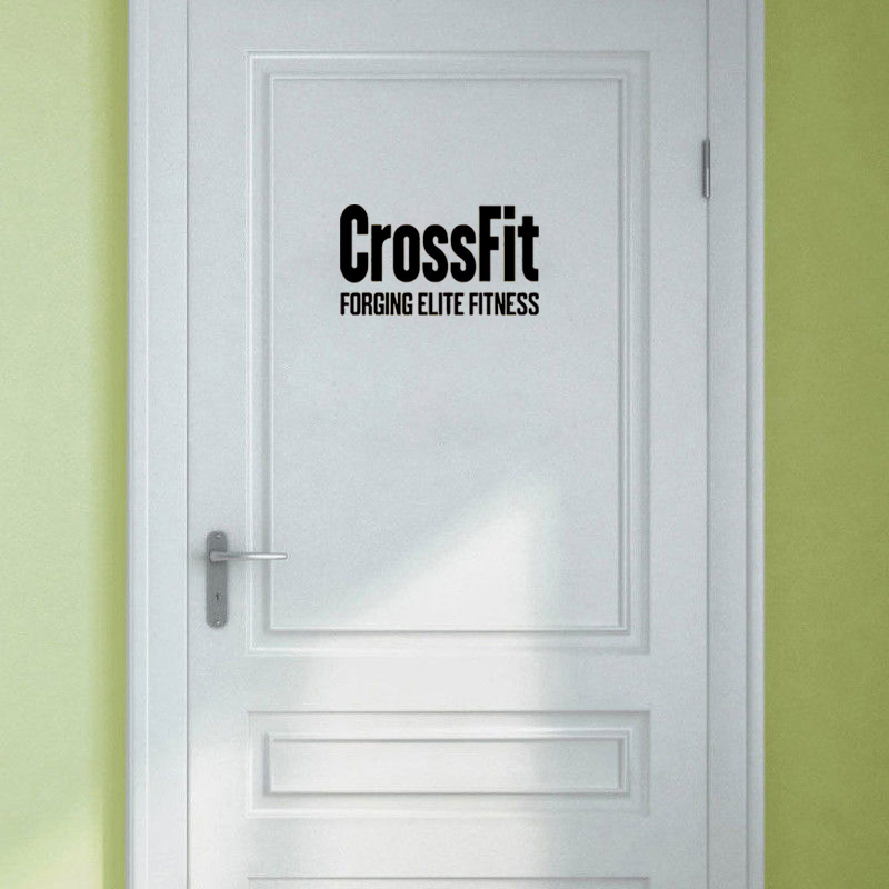 YOJA 23.5*12.1CM Fittness CrossFit Gym Fit Life Door Sticker Removable Home Decoration Accessories Wall Sticker D2-0034