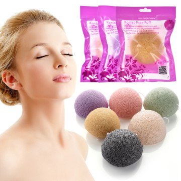 3 Colors Konjac Face Puff Cosmetic Puff Round Shape Wash Flutter Face Cleaning Sponge Natural Konjac Puff Facial Cleans Tools