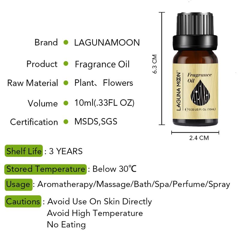 Lagunamoon White Musk 10ml Fragrance Oil For Candle Soap Diffuser Home Perfume Fresh Linen Strawberry Sea Breeze Lime Oil