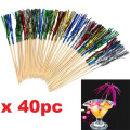 40Pcs Cocktail Fireworks Drinking Picks Sticks for Wedding Halloween Party Decoration Supplies Drink Holiday Stick Ornaments