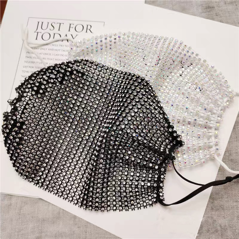 2020 Crystal diamond Masquerade Mask Women Party Jewelry Accessories Metal Rhinestone Sequined Face Mask NCocktail party mask