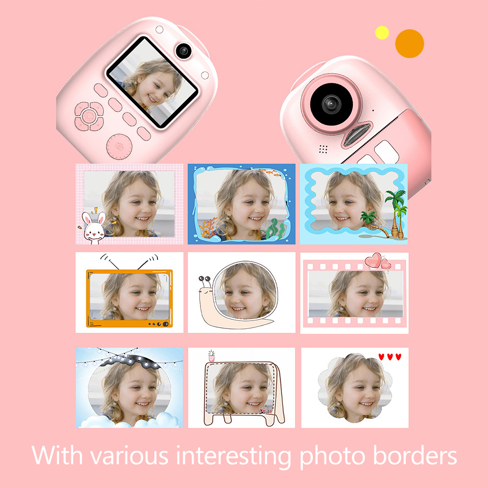 Digital Kids Camera Instant Print Cameras Built-in Lithium Battery Dual Camera Lens 26MP 1080P HD Resolution for Girls and Boys