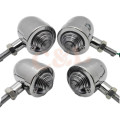 4X Motorcycle Chrome Bullet Heavy Turn Signals Bulb Indicators Blinkers Light Clear Lens