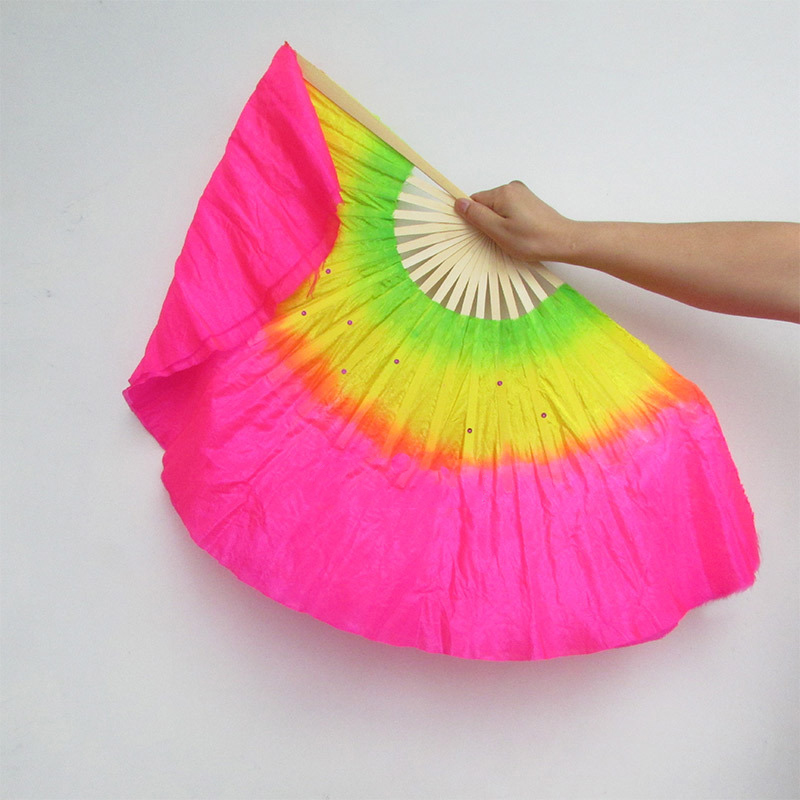 Chinese Dance Fan Double-sided Hand Fans Folding Home Decoration Crafts Party Wedding Dance Multicolour Fan Art 45cm