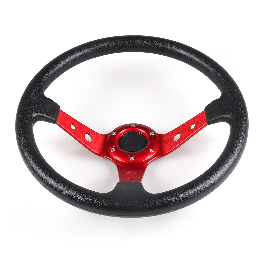 14inch 350mm PU Leather Car Racing Steering Wheel Aluminum Alloy Deep Corn Dish Sport Drifting Steering Wheels Universal