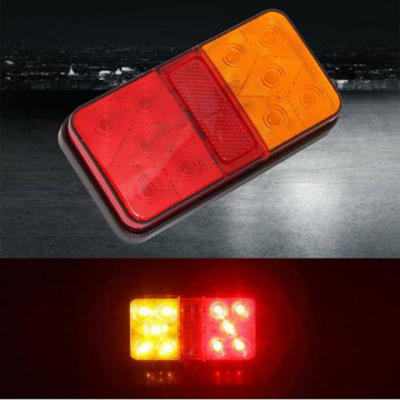 2pc 12V-80V 10 LED Truck Car Trailer Rear Tail Light Stop Waterproof Durable Indicator Lamp Taillight Turn Signal Lamp E4 E-mark