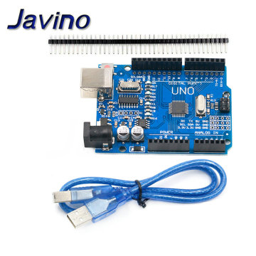 high quality One set UNO R3 CH340G+MEGA328P Chip 16Mhz For Arduino UNO R3 Development board + USB CABLE DIY KIT