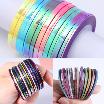 Matte Glitter Rainbow Nail Striping Tape Line Multi Color Nail Styling Tool Adhesive Sticker Decals DIY Nail Art Decoration Tool