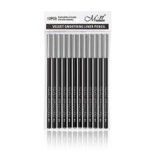 12pcs/set Waterproof Eye Liner Beauty Cosmetic Smooth Black Shade Eyeliner Pencil Make Up Sets
