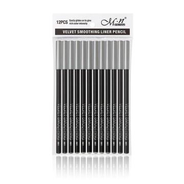 12pcs/set Waterproof Eye Liner Beauty Cosmetic Smooth Black Shade Eyeliner Pencil Make Up Sets