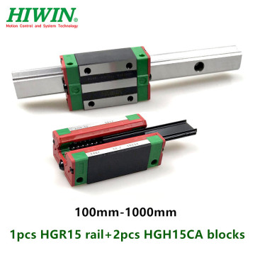 original HIWIN xy table 1pc HGR15 linear guide rail 15mm guideway rod set + 2pcs slide bearing block HGH15CA for CNC parts