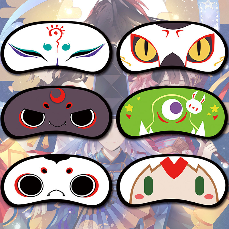 Eye Patch Cartoon Face Anime Sleep Blindfold Sleeping Onmyoji Blindfolds Soft Casual Eyes Mask Comfort Ibaraki Douji Eyepatch