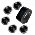 SINGCALL Wireless Call Bell System Restaurant Calling, 1 Waterproof Mobile Watch Receiver and 5 Pagers for Calling Service