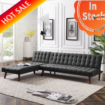 Modern Nordic Sofa Set Living Room Furniture Reversible Sectional L-shaped Sofa Bed Soft Surface Microfiber Home Furniture Sofa