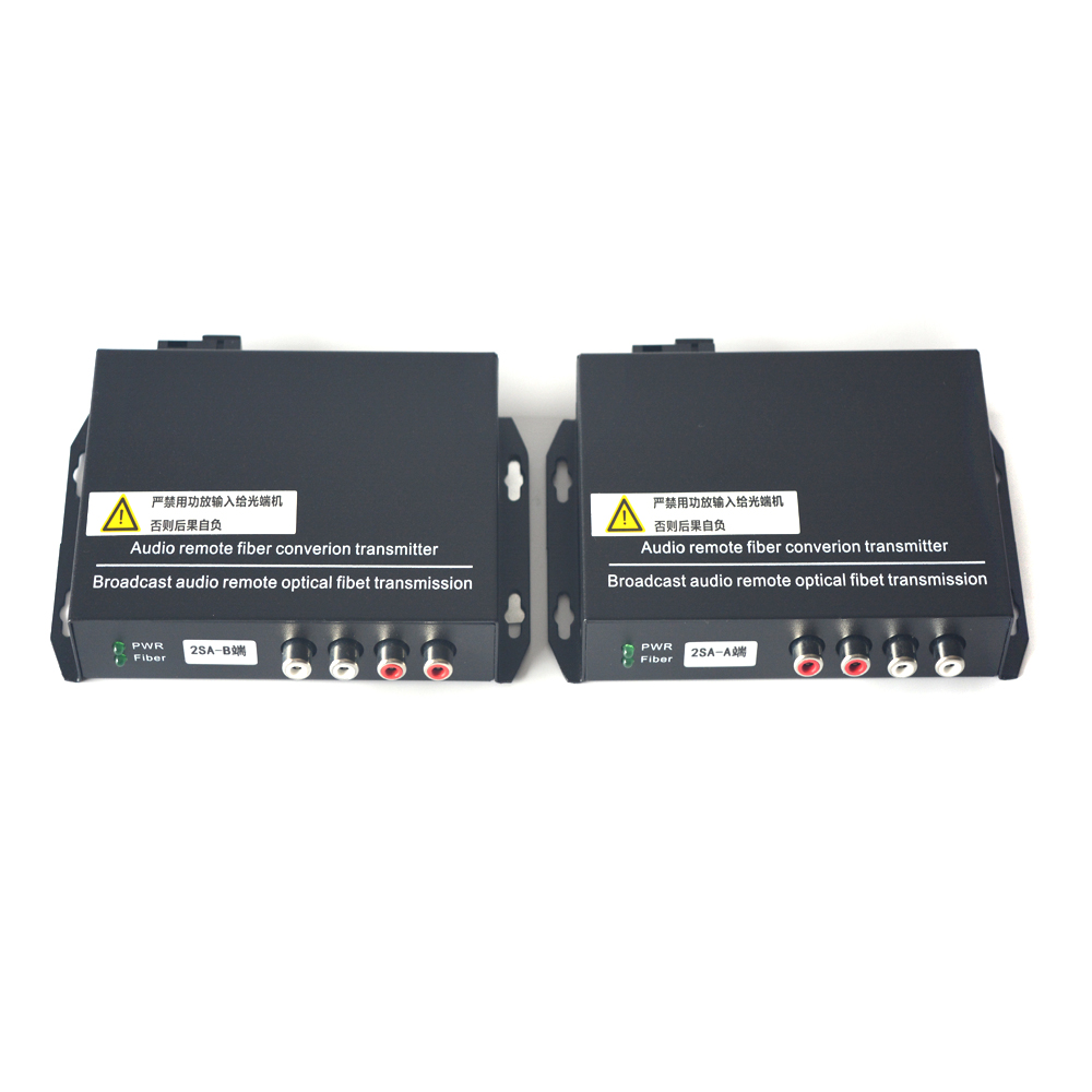 2 Channel Audio over Fiber Optic Media Converter/Extender Singlmode 20Km & Multimode 500m for Broadcasting Intercom System