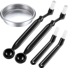 Coffee Machine Cleaning Set, 4 Pieces Coffee Machine Brush with Spoon and 1 Piece 58 Mm Stainless Steel Back Flush Insert Metal