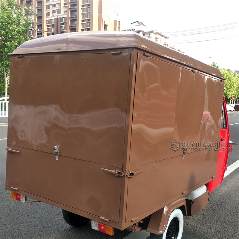 Street Sale Ice Cream Piaggio Ape Electric Food Tricycle Candy Cookies Food Truck Tuk Tuk Gasoline