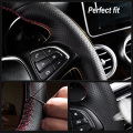 Appdee Black Genuine Leather Car Steering Wheel Cover for Mitsubishi Pajero Old Mitsubishi Pajero Sport