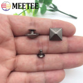 Meetee 100pcs 6-12mm Metal Square Rivet Buckles Bag Shoes Decor Button DIY Belt Leather Crafts Hardware Accessories BF068